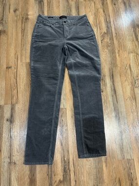 TALBOTS Women’s Gray Corduroy Straight Curvy Pants Sz 4